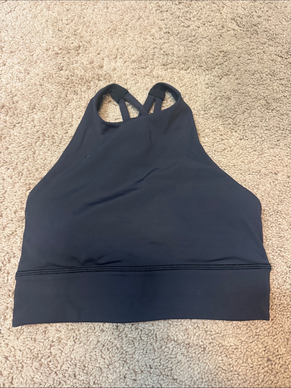 Lululemon high neck longline sports bra with strappy back